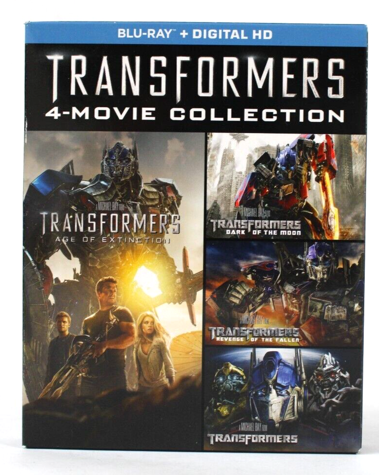 Transformers 1-4 [Blu-ray, 4 Disc Set] Box Set #0620FG MINT Discs