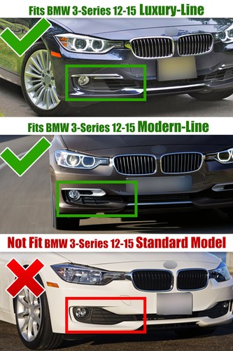Par de deflectores de cubierta de parrilla de luz antiniebla delantera para BMW Serie 3 2012-15 Luxury - Imagen 2 de 10