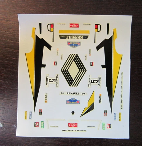 1/43 VINTAGE SIBUR DECALS RENAULT MAXI 5 TURBO FASA 86 CARLOS SAINTZ