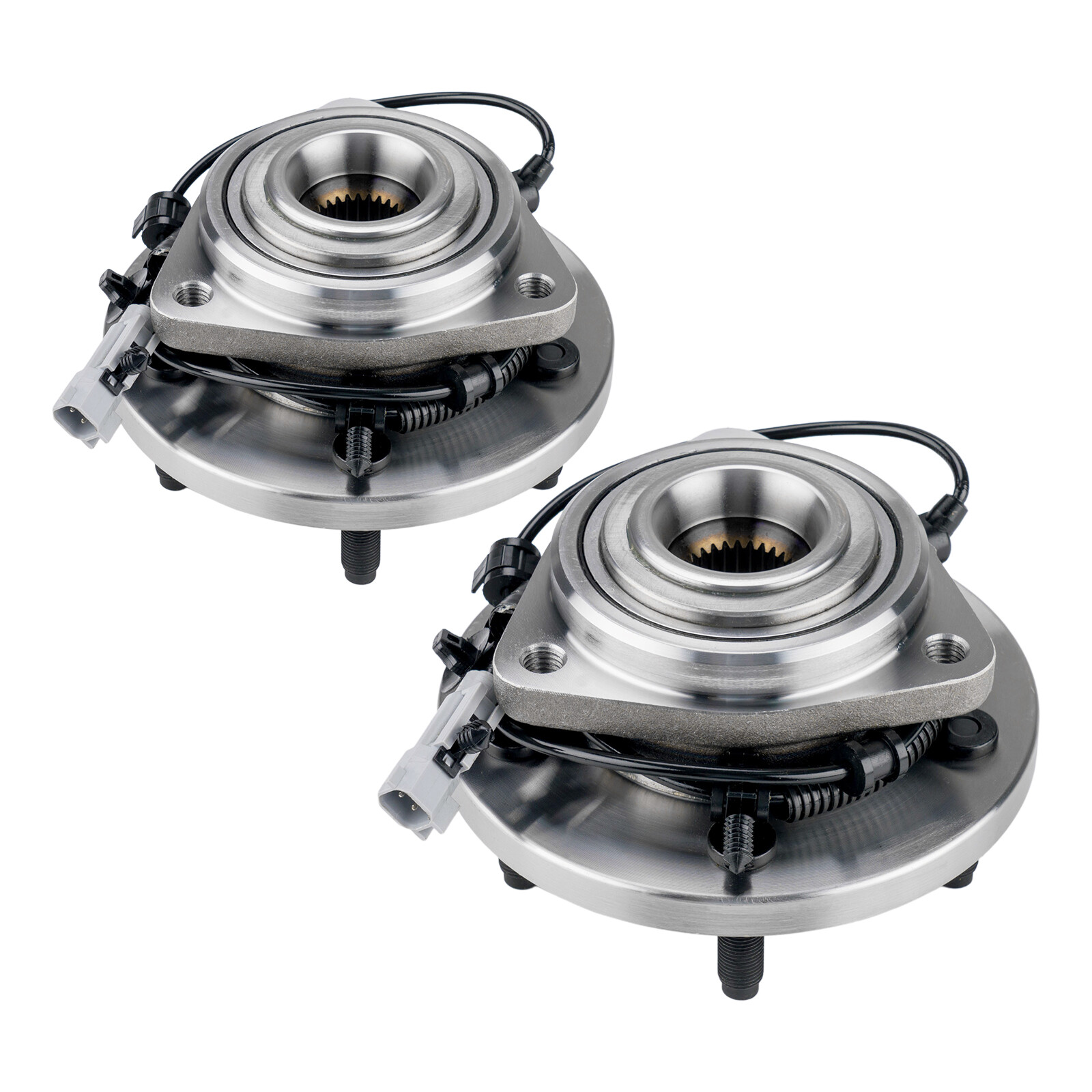 Front Wheel Hub Bearing Assembly Pair for 2007-2010 Jeep Wrangler 5-Lug ABS