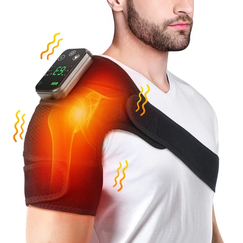 Electric Heated Vibration Knee Joint Brace Therapy Shoulder Massager Pain Relief - Picture 2 of 21