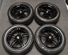 4 Factory Porsche Macan S Turbo 19" OEM Wheels & Tires Black Rims