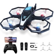 YLFU DRONE WITH CAMERA, 1080P FPV DRONE CAMERA WITH REMOTE CONTROL - BLUE