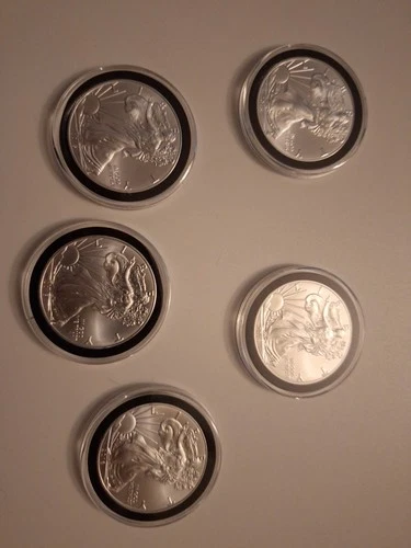 1 oz American Silver Eagle BU 2016 Lot of 5 Ounce Authentic Real Set Of Five