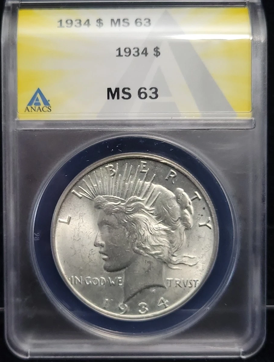 MS 63 Graded 1934 Year Peace Dollars (1921-1935) for sale | eBay