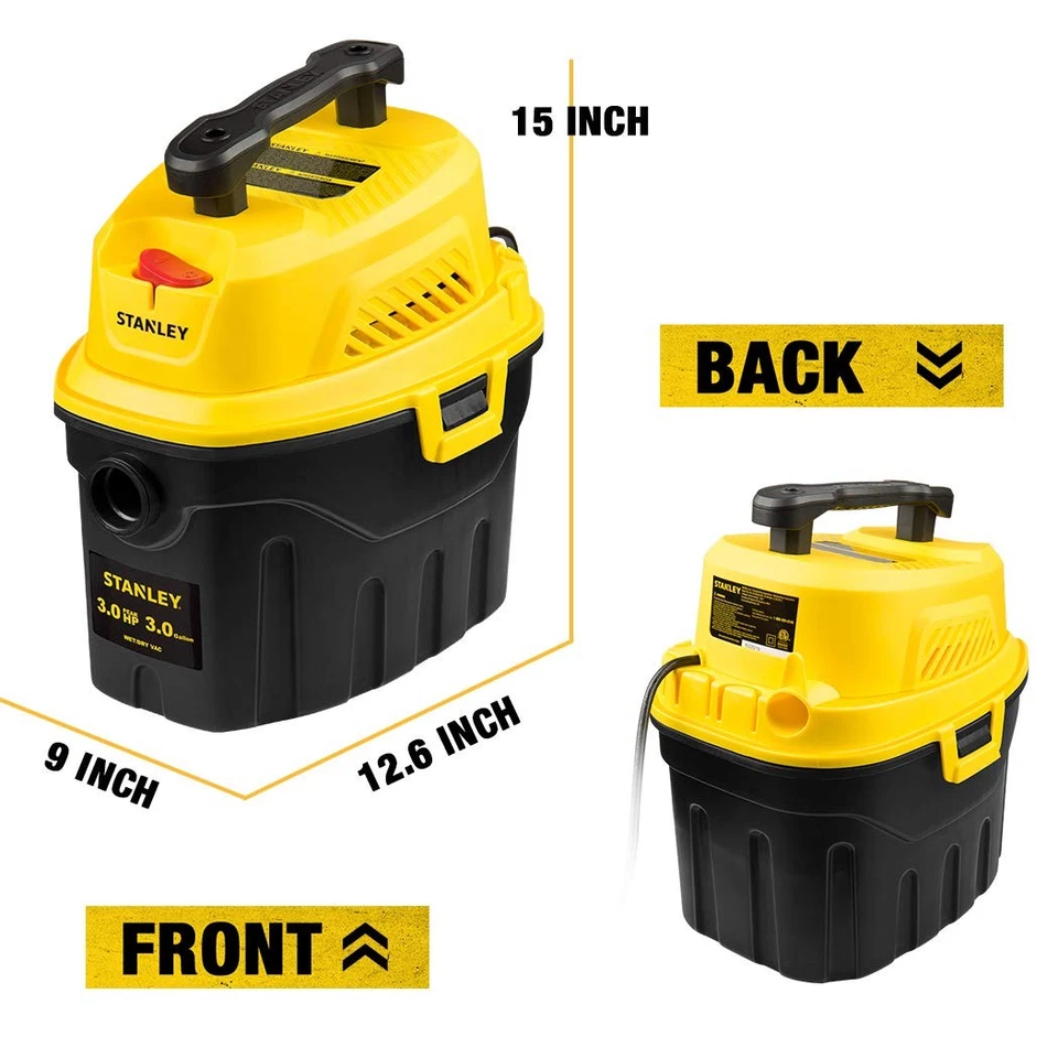 Aspiradora Industrial Para Mojado Y Seco De 3 Galones Motor De Fuerza 3 Caballos - Image 3 of 4