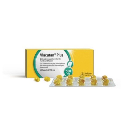 Viacutan Plus 40 Kapseln bei Dermatose und Haarausfall für Hunde und Katzen