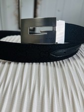 Gucci Women’s Belt Size 130/52 GG Logo Visible Gold Buckle Luxury Waist Belt