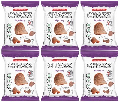 6 CHAZZ MYSTERY Flavor Baked Rye Bread Crisps Snacks 100g 3.5oz