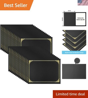 Certificate HoldersBlack, 30 Packs, Diploma Covers Gold Foil Border, for Lett...