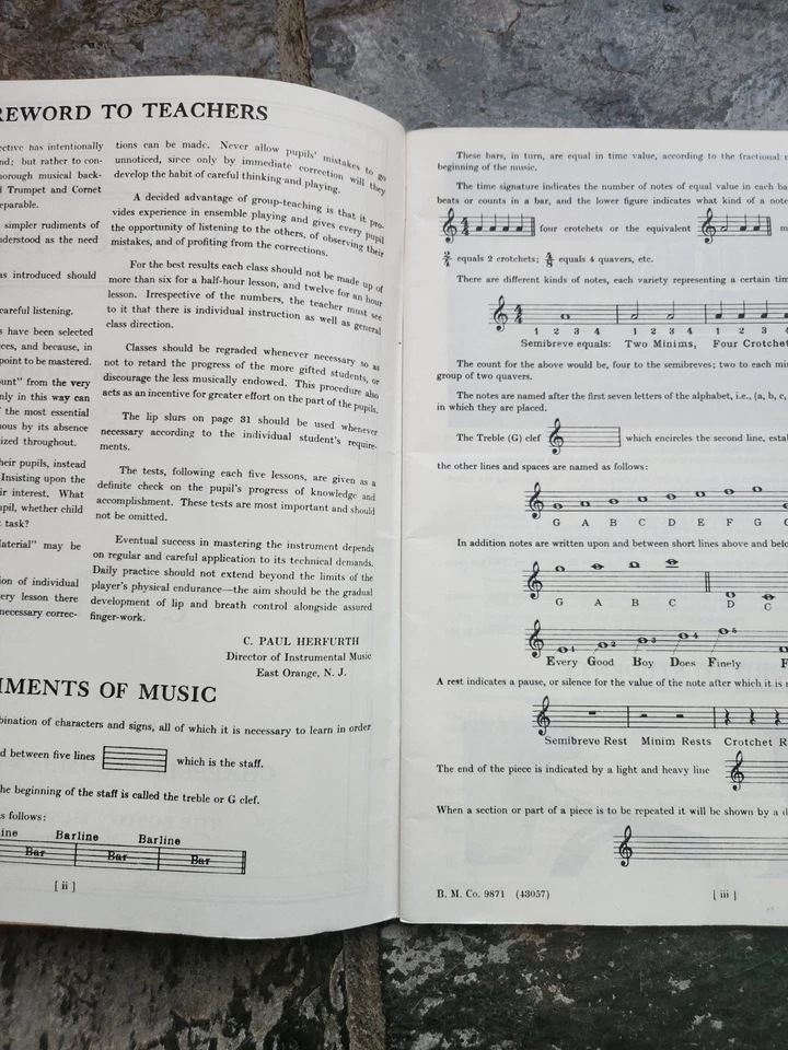 A Tune A Day for Trumpet & Cornet by Herfurth - music instruction book VG - Image 4 of 4