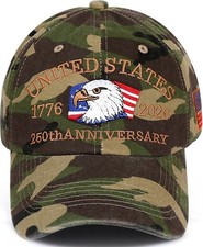 250 Anniversary USA Hat 1776-2026 Eagle Embroidery Liberty Patriotic Baseball Ca