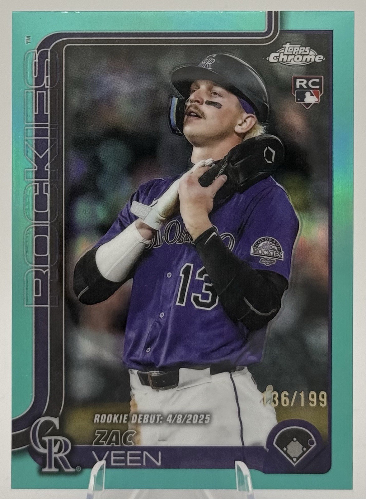 2025 Topps Chrome Update Zac Veen Teal Refractor /299 #USC186 Rockies