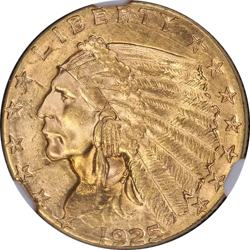 1925-D Indian Gold $2.50 NGC MS64 Superb Eye Appeal Strong Strike