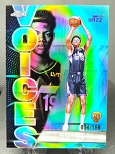 2025-26 Topps Chrome Ace Bailey Voices Aqua Refractor Rookie /199 Jazz RC