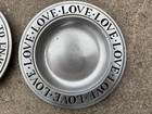 2 Metal Pewter Plates Love Wealth Time Antique Olde Bradford Troy Pa — photo 2
