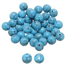 50pcs Blue Turquoise Natural Stone Beads 10mm Round Loose Bead