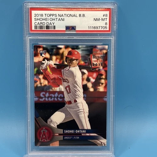 Shohei Ohtani 2018 Topps National Baseball Card Day Los Angeles Angels PSA 8 #8