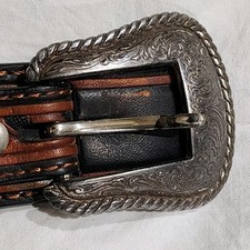 Brown Nocona Belt With Silver Accents 41"