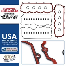 1 Set Engine Valve Cover Gaskets Seals for Ford F-250 Super 2003-2007 Red Black