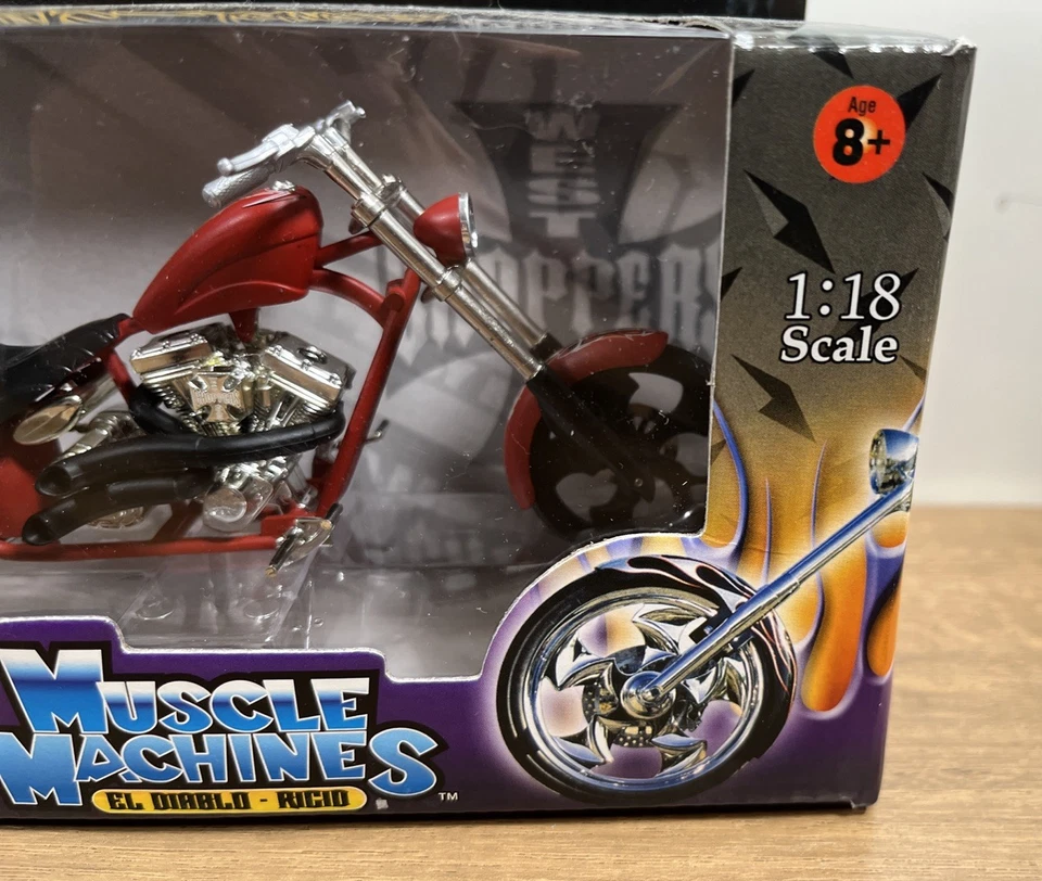 Jesse James West Coast Choppers El Diablo Rigid 1:18 Scale Muscle Machines - Image 4 of 4