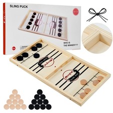 moopok Fast Sling Puck Game - Action Super Foosball Table Medium, Wooden