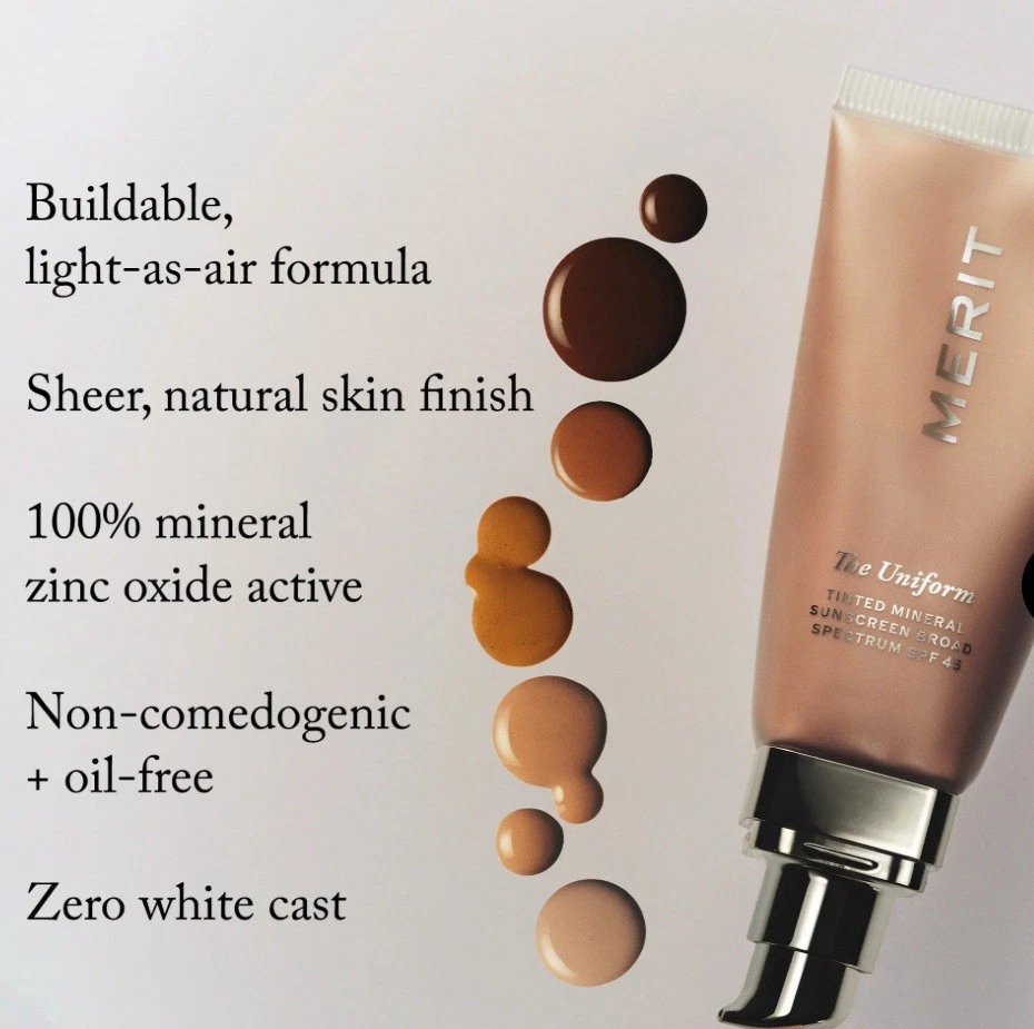 BNIB Merit - The Uniform - Tinted Mineral Sunscreen SPF 45 - ECRU - Image 2 of 4