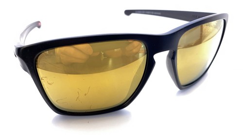 Oakley Sliver OO9341-0757 Black Square Sunglasses Yellow Lens 57-18 140 Designer - Picture 1 of 12
