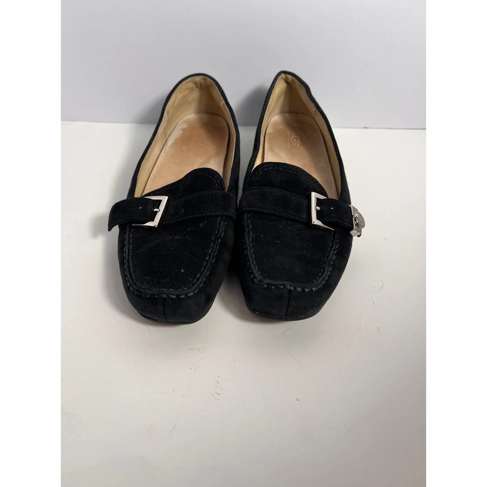 UGG Australia Women's Black Suede Leather Buckle Loafer Flat Shoes Size 8 - Image 2 of 4
