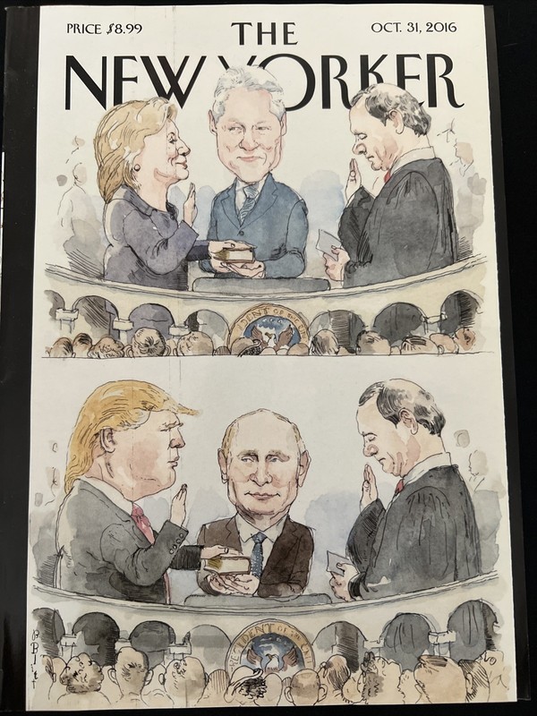 2016 OCTOBER 31 NEW YORKER MAGAZINE-HILLARY CLINTON & DONALD TRUMP COVER- L 2417
