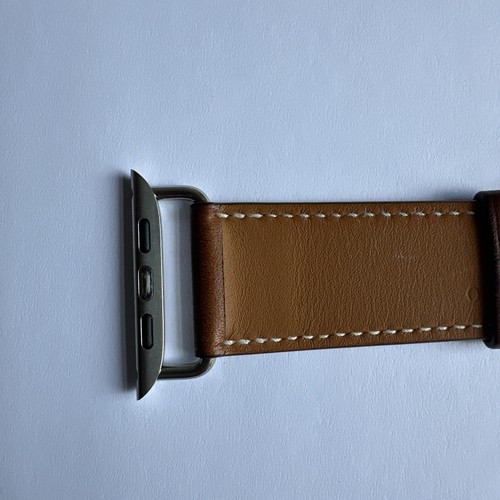 Genuine Apple Watch Hermes FAUVE Attelage Single Tour Leather Band 49mm 46mm 45m - Zdjęcie 10 z 15