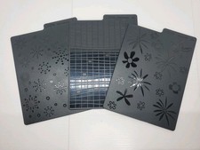 Lot of 3 Stampin' Up Sizzix Texturz Texture 2-Sided Embossing Plates 6 Designs