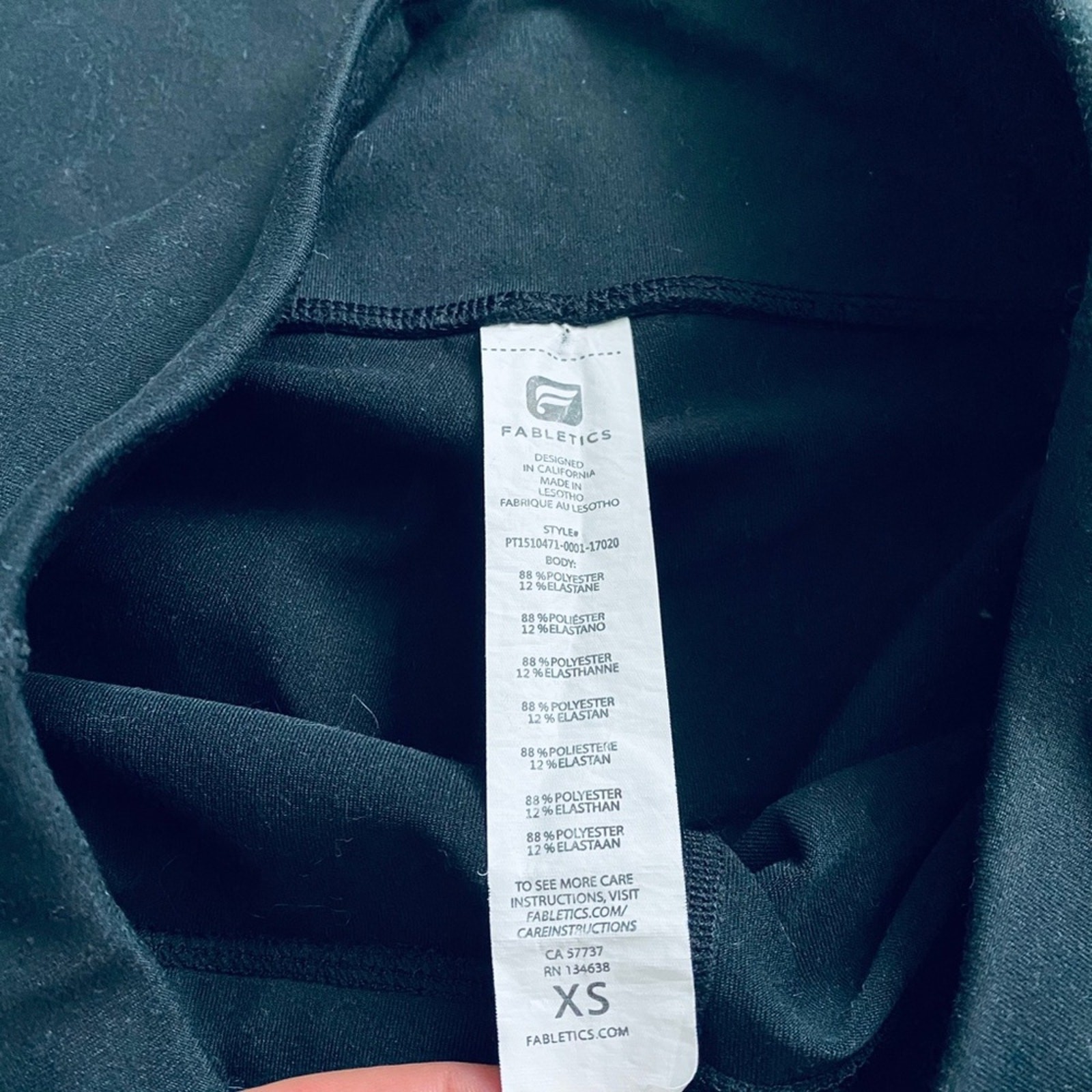 Fabletics solid black exercise leggings, size XS - image 4