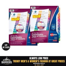 Avery 1127 Jan-Dec 12 Tab Dividers for 3 Ring Binders Tabs Index LOT OF 2 SETS