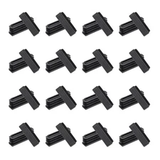 32Pcs 1.6" x 0.4" x 0.6" Rectangle Plastic Plug Tubing End Caps, Black