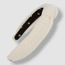 Lele Sadoughi Women's Ivory Knotted Cable Knit Headband