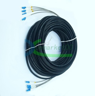Field Outdoor LC-LC UPC 4 Beach 9/125 Single Mode Fiber Patch Corduroy 200M