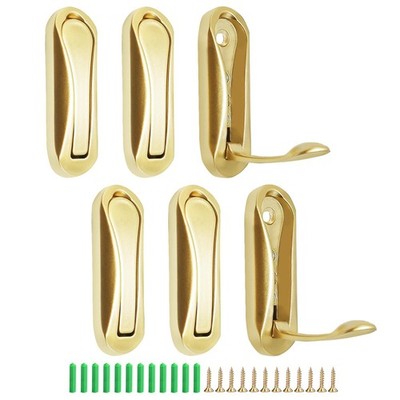 Folding Coat Hooks 6Pcs Coat Hooks for Hanging Coats, Scarves, Hats, Bathrobe...