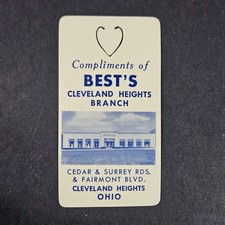 CELLULOID BOOKMARK ~ Compliments BEST'S CLOTHING STORE Cleveland Heights OHIO