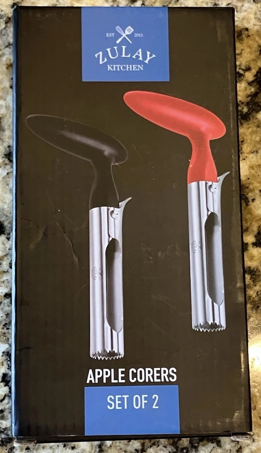 New Zulay Kitchen Premium Apple Corers | Set of Two | Red and Black