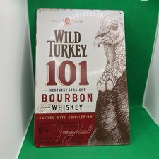 Wild Turkey 101 Kentucky Bourbon -Metal Sign for Bar/Man Cave/Garage/Game Room