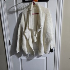 FLAWS FP One Free People Wool Blend Draped Slouchy Cardigan Sweater Ivory OS