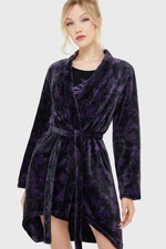 KILLSTAR Robe Black/Purple Midnight Moth