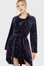 KILLSTAR Robe Black/Purple Midnight Moth