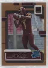 2022 Panini Clearly Donruss Rated Rookie Orange 5/75 Jahan Dotson #60 18gk