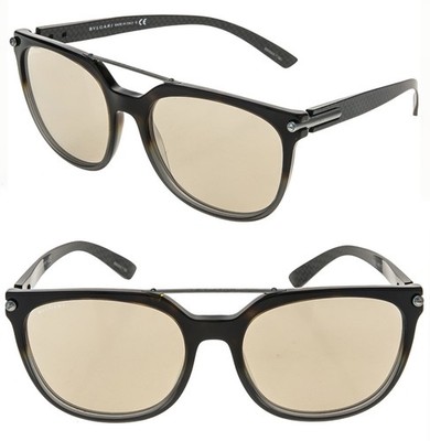 BVLGARI BV7035 7035 Brown Black Carbon Sport Unisex Mirrored Pilot