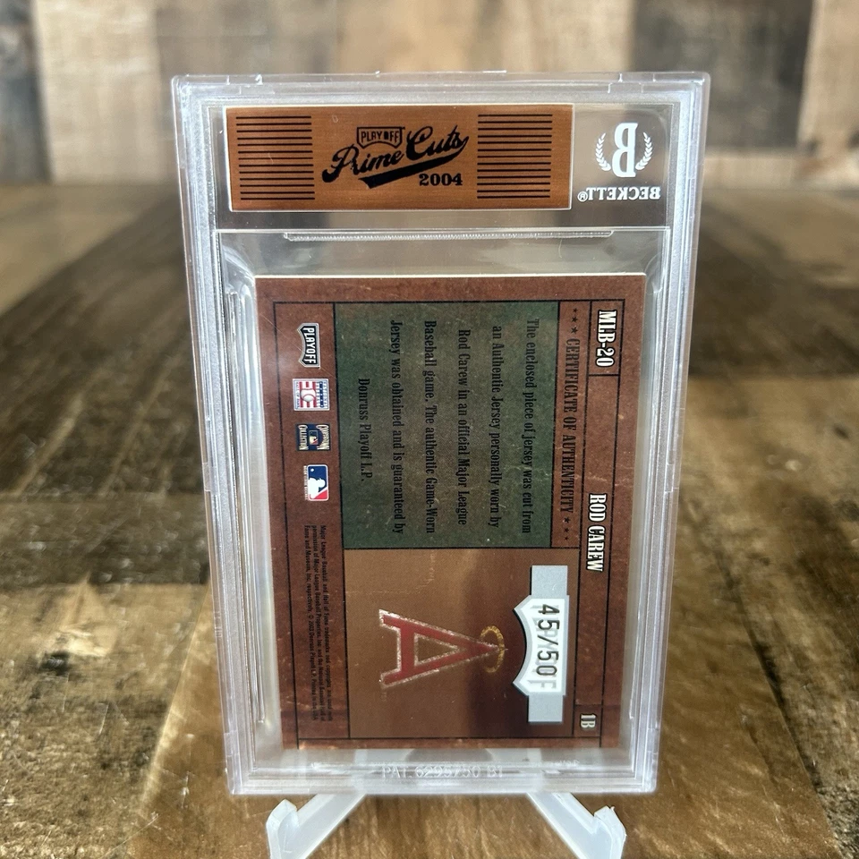 2004 Playoff Prime Cuts Rod Carew #20 MLB Icons Material Signature Auto BGS /50 - Image 2 of 4