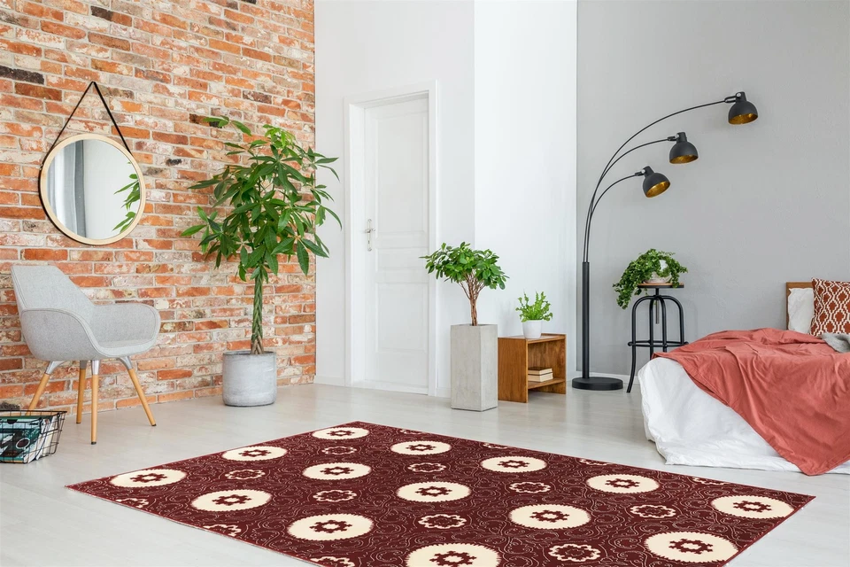 Linon Prisma Karma Polypropylene 8' x 10'4" Area Rug in Red - Image 2 of 4