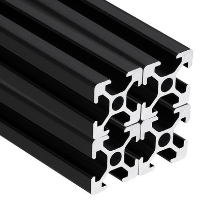 4Pcs 300mm t Slot 2020 Aluminum Extrusion Profile, Anodized Linear Rail, Black