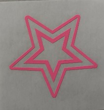 Original Vintage Pink Double Star Mini Iron On Transfer